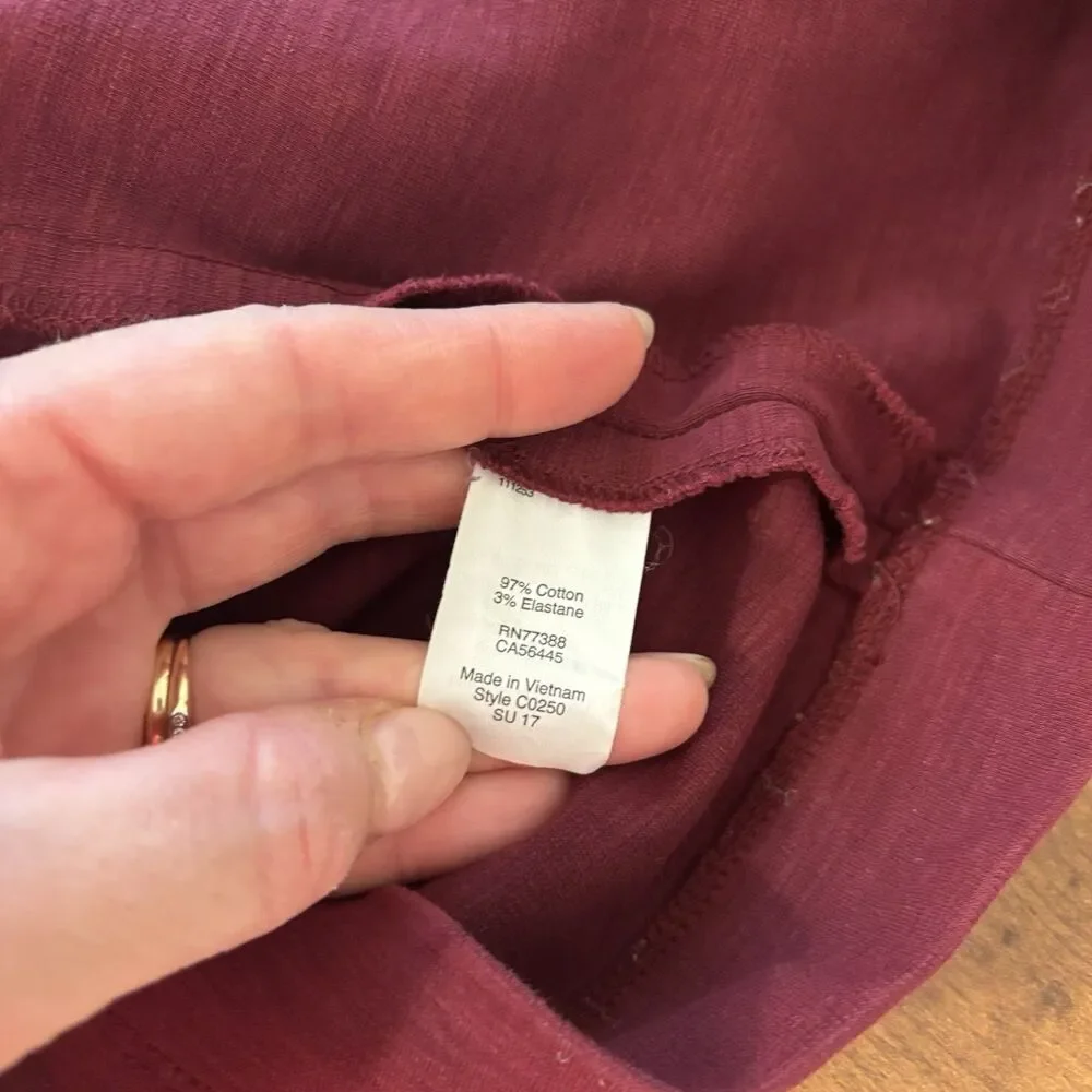 J Crew Factory XL Maroon Red Daybreak Ponte Tank Fit Flare Dress C0250